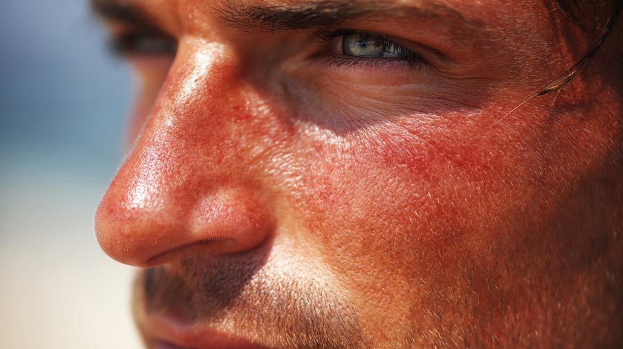 viso bruciato dal sole viso bruciato dal sole