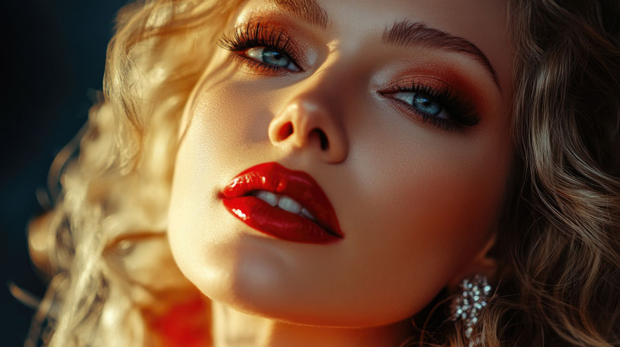 trucco rossetto rosso