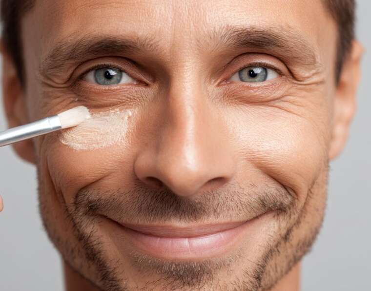 trucco uomo occhiaie