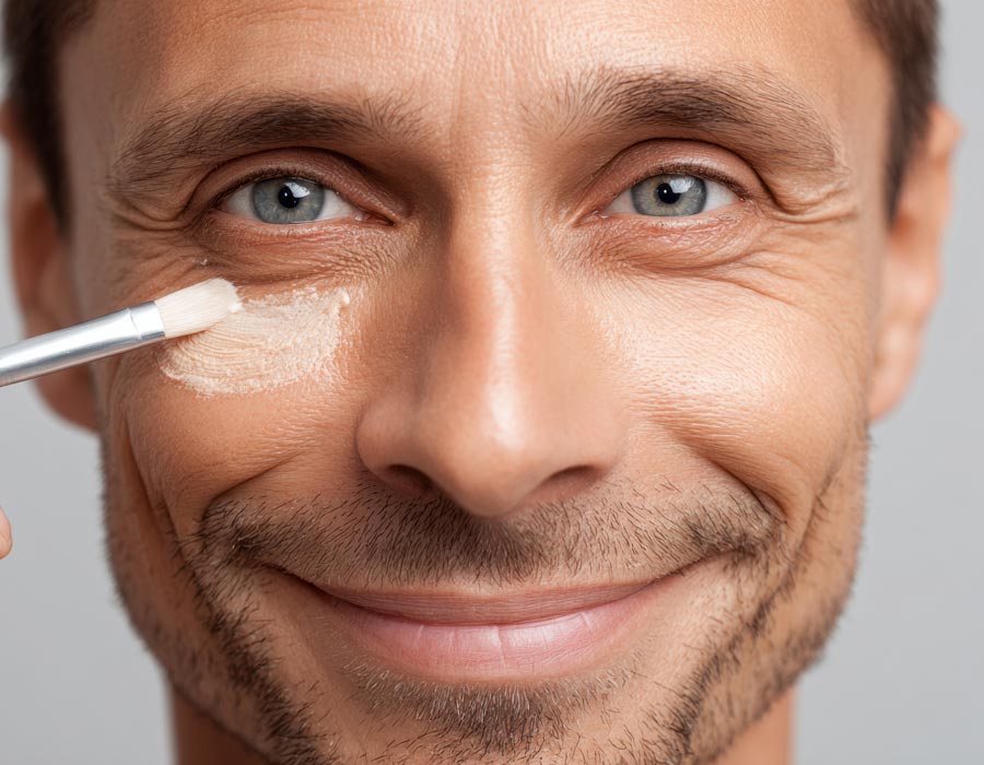 trucco uomo occhiaie