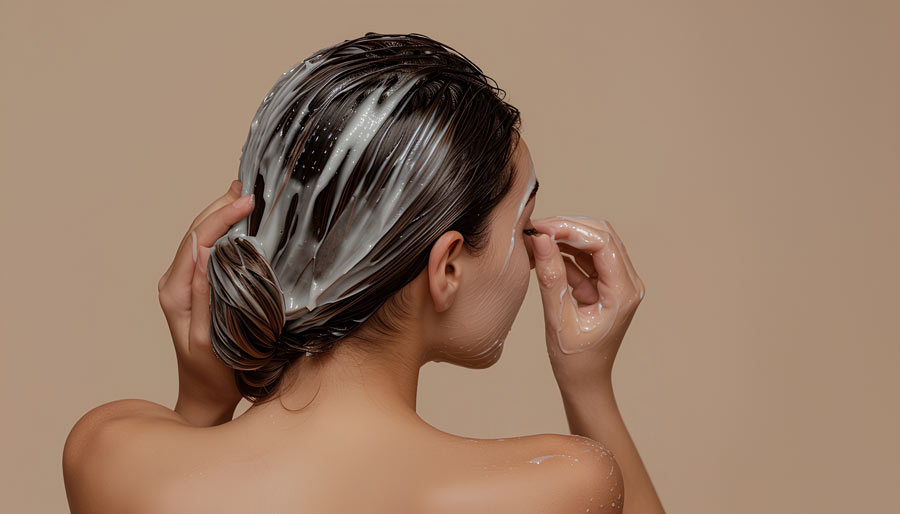maschera in posa sui capelli